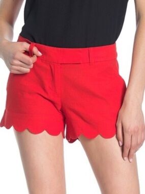 J. Crew Factory Red Scallop Hem Shorts 8
